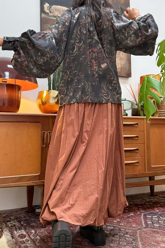 Zeta Otto Tapestry Neck Tie Blouse /6=